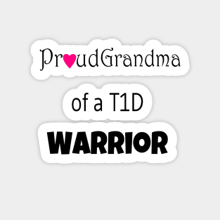 Proud Grandma - Black Text - Pink Heart Sticker